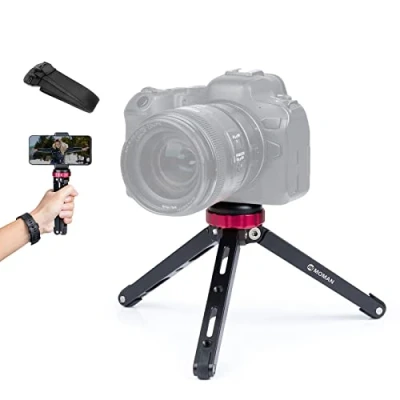 Image de Moman Mini Tripod, TR01 Petit Trépied de Table Caméra CNC Aluminium Vis 1/4 3/8 Charge Max 80kg pour appareils Photo DSLR Smartphones Tête