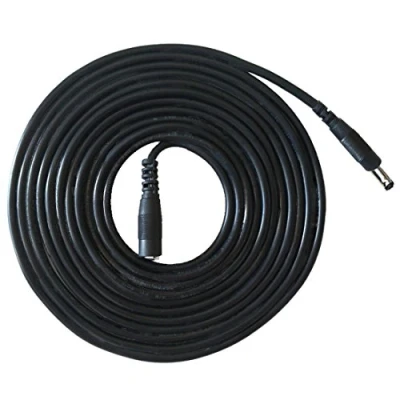 Image de Liwinting 5 Mètres Rallonge Cordon d&#039;alimentation DC 1.35mm x 3.5mm Mâle à Femelle Plug Cordon, Adapté pour Appareils Photo, Adaptateur Secteur, Caméra IP sans Fil Noir