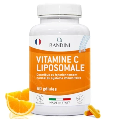 Image de Bandini® Vitamine C Liposomale 60 Gélules Végétales, Haut Dosage Absorption maximale et Biodisponibilité, Renforce le Système Immunitaire, Réduit la Fatigue, Antioxydant &amp; sans OGM, 800mg par Dose