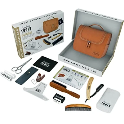 Image de Kit/Set/Coffret d&#039;entretien et de soin pour barbe rasage. ✮ BARBER TOOLS