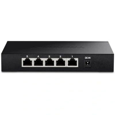 Image de TRENDnet TEG S350 Switch non géré 5 ports 2.5G, 2.5GBASE T, capacité de commutation 25Gbps, rétrocompatible avec les appareils 10 100 1000Mbps, sans ventilateur, montage mural