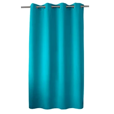 Image de ED ENJOY HOME Rideau Occultant avec Œillets argentés, Bleu Turquoise, 140x180cm, 100% Polyester, Tissu Certifié Oeko TEX, Collection Réglisse