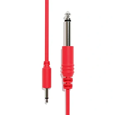 Image de ExcelValley 1 Pack Câbles Mono Patch TS 3,5mm à 6,35mm Eurorack Synth [Rouge 30cm 12&quot;]