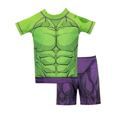 Image de Marvel Maillot de Bain Deux pièces l&#039;incroyable Hulk Garçon Vert 7 8 Ans