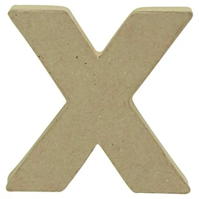 Image de Décopatch AC836C Un support en papier brun mâché 1,5x8,5x8,5 cm, Lettre minuscule x