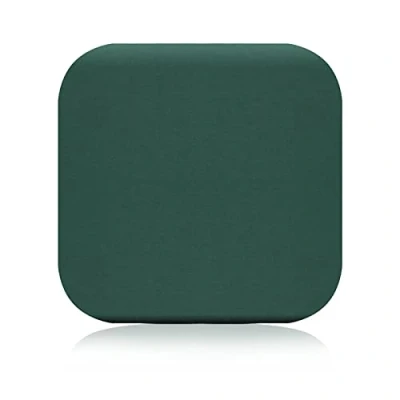 Image de ZIBENE Coussin Assise à MéMoire De Forme, Galette Chaise Coton Housse Lavable Carré 45x45, Garantit Stabilité et Maintien pour SièGe Bureau, Fauteuil, Banc Tabouret Vert Foncé
