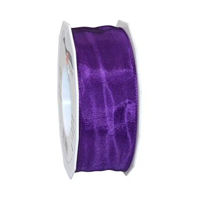 Image de PRÄSENT Lyon Ruban Taffetas Filaire Violet 40 mm 25 m, Seide, Vert, Set Pièces