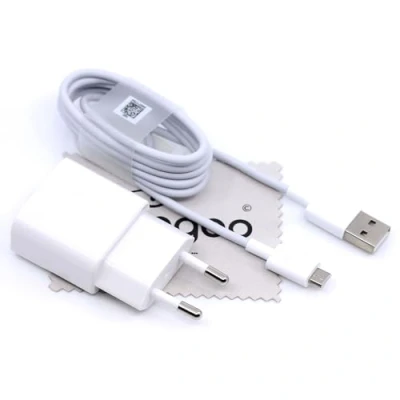 Image de Chargeur pour Huawei HW 050100E01 + câble de données Blanc Micro USB P10 Lite, P9 P8 Max, Lite 2017, avec mungoo Chiffon Nettoyage d&#039;écran