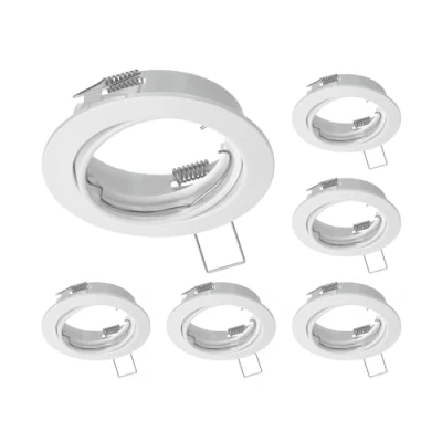 Image de ledscom.de 6 cadres d&#039;encastrement au plafond FERE, rond, pivotant, blanc mat