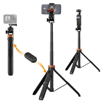 Image de K&amp;F Concept Trépied Smartphone 175cm, d&#039;éclairage avec Télécommande, Support de Lumière Photographie, Compatible Smartphones, iPhone, Samsung, Lumières, Caméras Sport