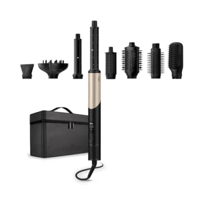Image de Silk&#039;n air styler &amp; sèche cheveux I SilkyAir Flex Multistyler avec accessoires boucleurs auto wrap, brosse plate, ovale, diffuseur et plus 1300 W (Or Rose 8 in 1)