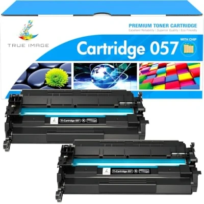 Image de TRUE IMAGE Cartouches de Toner Remplacement compatibles pour 057 057H CRG i SENSYS MF443dw MF445dw LBP223dw LBP226dw LBP227dw LBP228dw MF448dw MF449dw (Noir, 2 Pack)