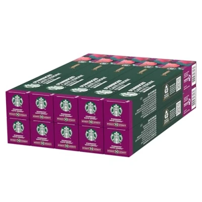 Image de STARBUCKS Caffè Verona by Nespresso, Torréfaction Brune, Capsules de Café 10 x (100 Capsules)