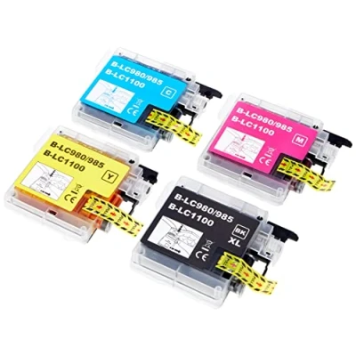 Image de Go Inks 1 Ensemble de 4 Cartouches d&#039;encre à remplacer Brother LC980 &amp; LC1100 Compatible/Non OEM pour DCP et MFC Imprimantes (4 Encres)
