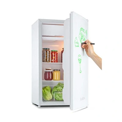 Image de KLARSTEIN Spitzbergen Réfrigérateur, Classe d&#039;efficacité énergétique E, Compartiment congélateur, Design ZestfulART : Porte inscriptible avec marqueur, 2 Compartiments de Porte, Blanc, 90 L
