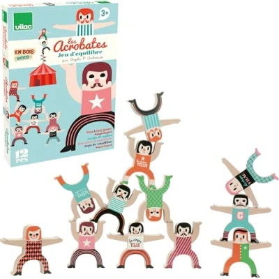 Image de Vilac jeu d&#039;empilage en bois acrobates (12pcs)