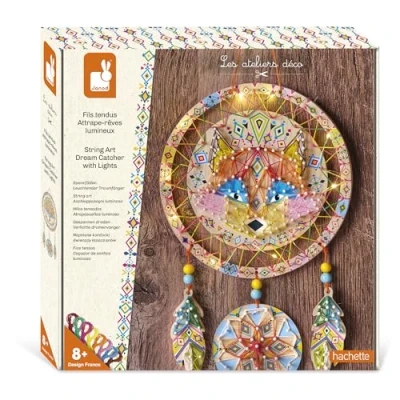 Image de Janod Attrape Reves Lumineux à Créer et Suspendre Fils Tendus Piles incluses Les Ateliers Déco DIY Kit Loisir Créatif Enfant Motricité Fine Concentration Dès 8 Ans J09161, Multicolore