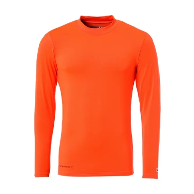 Image de UHLSPORT DISTINCTION COLORS BASELAYER Sous Maillot Manche Longues Matière Légère Coupe Moulante Ajustée orange fluo FR : XS (Taille Fabricant XS)