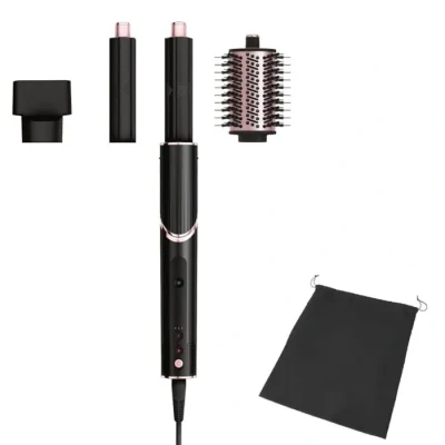 Image de Shark FlexStyle 3 en 1 Air Styler &amp; Sèche cheveux, Boucleurs Auto Wrap, Brosse Ovale, Concentrateur, Pas de Dommage Thermique, Noir/Or Rose HD424EU