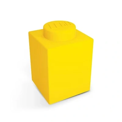 Image de Veilleuse Lego Iconic 1x1 Silicone Brick LED Jaune avec Changement Automatique de 8 Couleurs et Verrouillage Manuel des (3 Piles AAA incluses) 116 mm Hauteur x 78 Largeur