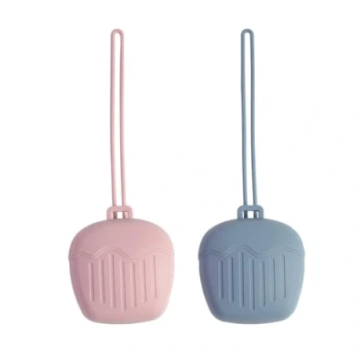 Image de Boite a Tetine, 2 Pcs, Tetine Bebe en Silicone, À Sucette Imperméable, Portable, Pochettes pour Sucettes Sans BPA (Rose, Bleu)