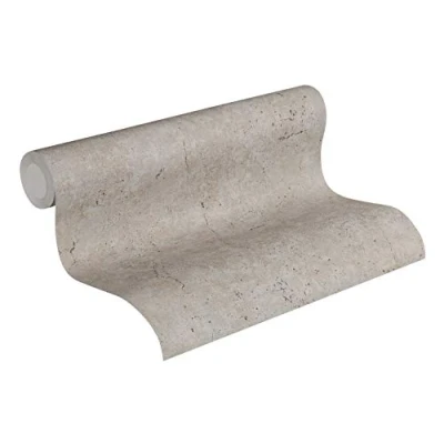 Image de Papier peint Uni Elements A.S. Création intissé 10,05m x 0,53m Gris Brun Fabriqué en Allemagne 369111 36911 1