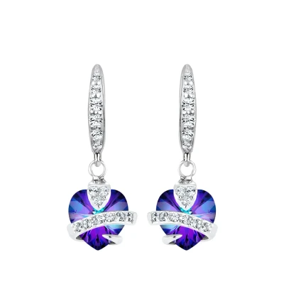 Image de Elli Classic Heart Boucles d&#039;oreilles, Femme, Taille: One Size, Violett