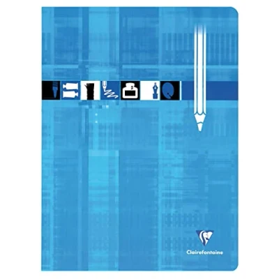 Image de Clairefontaine 3390C Un Cahier à Dessin Agrafé Bleu 24x32 cm 24 Pages Unies Blanches Papier 125 g Couverture Carte Pelliculée