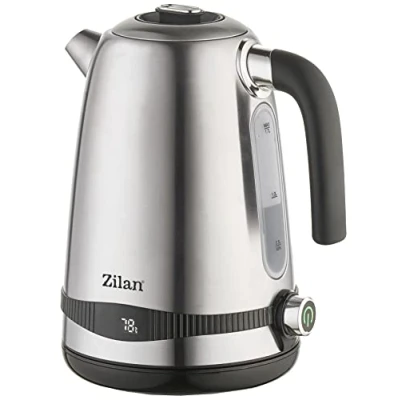 Image de Zilan, Bouilloire Numérique Acier inoxydable 1,7 lt Protection contre l&#039;ébullition à sec Fonction de réglage la température maintien au chaud Base rotative 360 1850 2200W