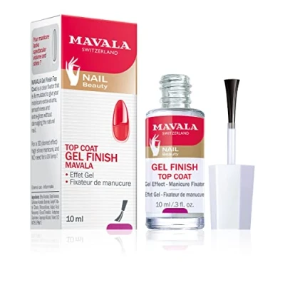 Image de Mavala Top Coat Gel Finish Fixateur de Manucure Transparent Effet Maximum Volume et Brillance Formule Finition Respectant la Nature l’Ongle 10ml