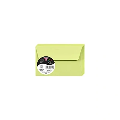 Image de Clairefontaine 55471C Paquet de 20 Enveloppes Auto Adhésives Format 9x14cm 120g/m² Coloris Vert Bourgeon Invitation Evènements et Correspondance Gamme Pollen Papier Premium Lisse