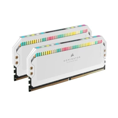 Image de CORSAIR DOMINATOR PLATINUM RGB DDR5 RAM 32Go (2x16Go) 5600MHz CL36 Intel XMP Compatible iCUE Mémoire d&#039;Ordinateur Blanc (CMT32GX5M2B5600C36W)