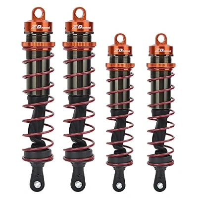 Image de Dilwe Ammortizzatore Auto RC 1/8, Anteriore e Posteriore in Metallo Regolabile Pressione Olio Compatibile con 1/8 RC(Arancia)