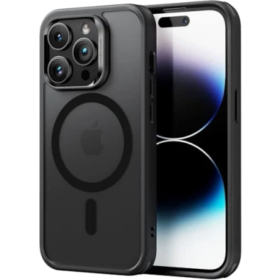 Image de ESR Coque pour iPhone 14 Pro Max, Compatible avec MagSafe, Hybrid Magnétique Case Max HaloLock, Protection Antichoc Militaire, Dos Anti Rayures, Noir Givré