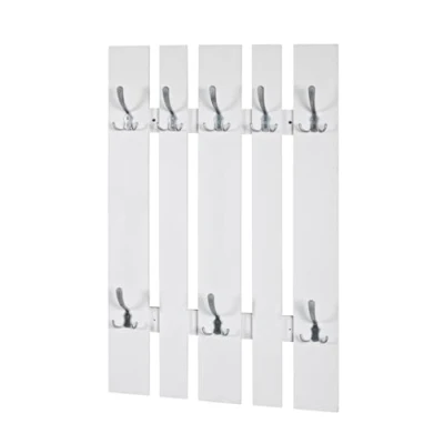 Image de HAKU Möbel Portemanteau Mural, MDF, Aspect Acier Inoxydable Blanc, L 65 X P 9 H 100 cm