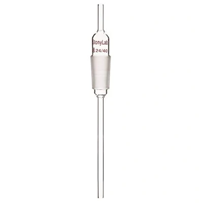 Image de stonylab Verre Adaptateur Tube de Lab, Borosilicaté D&#039;entrée 24/40 avec Étendu Inférieur D&#039;égouttement 8 mm
