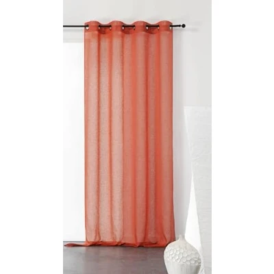 Image de LINDER Voilage uni et tamisant en Poly/Lin Polyester Orange 240 x 150