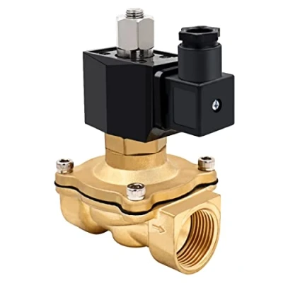 Image de Heschen Électrovanne électrique en laiton, 2W 250 25K, PT1&#039;&#039;, DC12V, eau à action directe, vanne de remplacement normalement ouverte