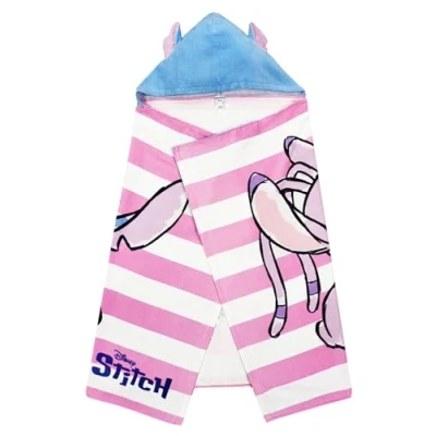 Image de Disney Lilo &amp; Stitch Serviette de bain à capuche pour fille Motif ange Taille unique