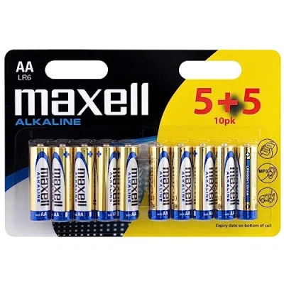 Image de Maxell AA LR6 MN 1500 10 piles , multicolore
