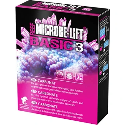 Image de MICROBE LIFT Basic 3 Carbonate 500 g Complément de (KH) Haute pureté, Essentiel pour l&#039;alimentation des coraux, la Croissance et qualité l&#039;eau dans Les Aquariums Marins.