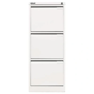 Image de BISLEY Armoire dossiers Suspendus à encastrer, DIN A4, 3 tiroirs HR, Acier, 696 Blanc Signal, 62,2 x 41,3 101,6 cm