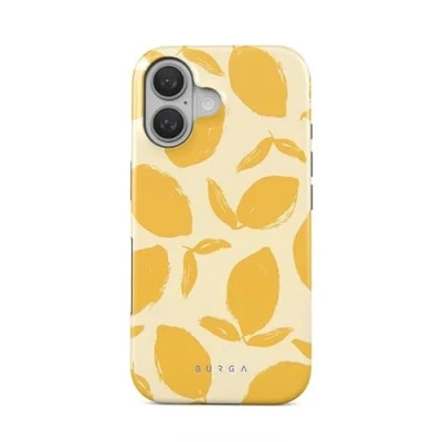 Image de Coque pour iPhone 16 MagSafe Tough Antichocs Modèle Lemon Tart Burga Jaune