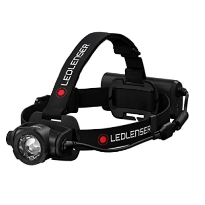 Image de Lampe Frontale LED Ledlenser H15R Core 2500 Lumens Rechargeable Batterie Lithium Eanche IP67 Variable en Continu Constant Light Portée de 250m Câble Charge USB Aimanté, Noir