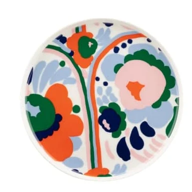 Image de Marimekko Assiette Karuselli Ø20 cm White d blue orange light pink