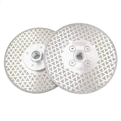 Image de DT DIATOOL Disque Diamanté à Tronçonner et Meuler 2 Pièces 125 mm x M14 Double Face Électroplaqué pour Pierre Marbre Carreaux Granit