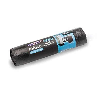 Image de Sealapack SAP047 Lot de 10 sacs à poignée nouer Noir 70 l