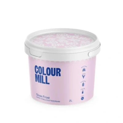 Image de Colour Mill White Buttercream Gloss Frost, Glaçage Blanc Brillant, Crème au Beurre de Style Meringue, Vanille Crémeuse, Parfaite pour Glacer, Pocher et Garnir 2 L
