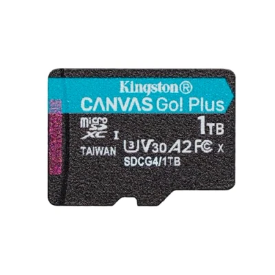 Image de Kingston Technology Carte microSDXC Canvas Go Plus Gen4 200R A2 U3 de 1 To, pack unique sans ADP Neuf