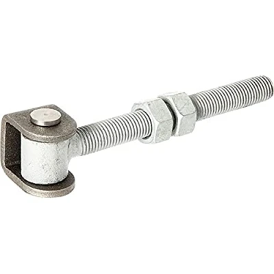 Image de Alberts 418366 Penture de portail avec écrous boulon à œillet galvanisé chaud, axe fixation et anneau sécurité en acier inoxydable filetage M16